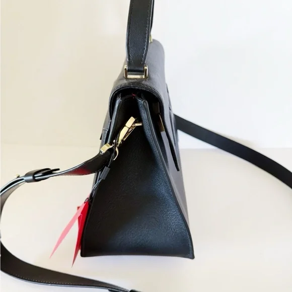 Carolina Herrera Doma Signature Satchel Medium Black Leather Handbag - NWT - Picture 6 of 14